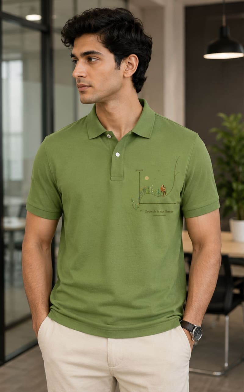 Green Cotton Polo T-Shirt