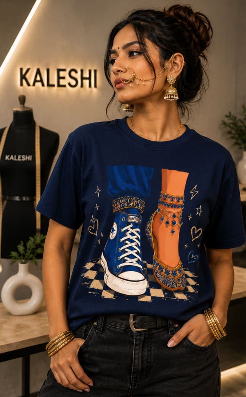 Navy Blue Women Tee